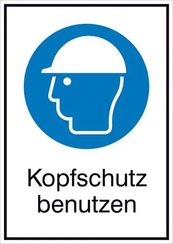 Gebotsschild Kopfschutz benutzen Aluminium (B x H) 262mm x 371mm ISO 7010 1St.