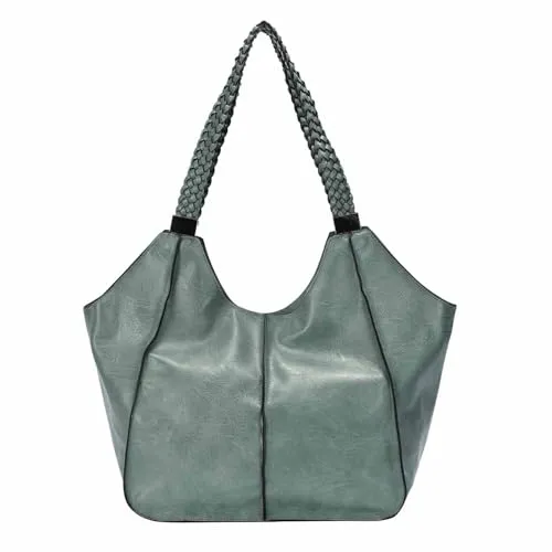 OBC Damen XXL Tasche - Elegante Schultertasche in Mint - Damen-Shopper, geräumig und ideal für den Alltag mit stilvollem Design. Perfekt für Arbeit und Wochenendausflüge, vereint Funktionalität und Eleganz.