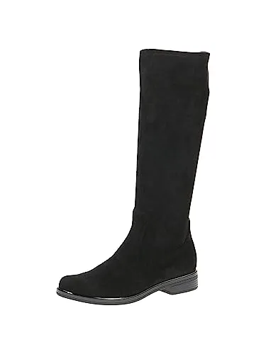CAPRICE Damen Hohe Stiefel ohne Absatz Kniehoch Vegan, Schwarz (Black Stretch), 38 EU