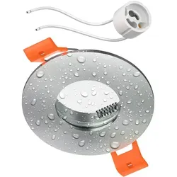 ledscom.de Bad-Deckeneinbaurahmen ERID, IP44, rund, aluminium matt mit GU10 Fassung - Vielseitiger Einbaurahmen für Innen- und Außenbereiche mit spritzwassergeschützter IP44-Zertifizierung. Robustes Aluminium sorgt für Langlebigkeit. Ideal für kreative Lichtgestaltungen in jedem Raum.