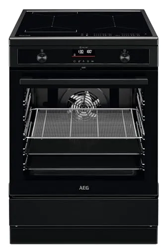 AEG CIB6499APB Standherd mit Induktions-Kochfeld - 60 cm Kochfeld mit MaxiSense Technologie für optimale Topfnutzung, Pyrolyse-Selbstreinigung und automatischer Dunstabzug für stressfreies Kochen.