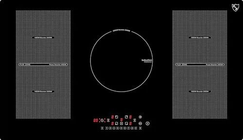 K&H Induktionskochfeld 90-IN-9400FLX - 5-Zonen Induktionsherd mit Sensor Touch - Starkes 9400 Watt Induktionskochfeld mit 17 Leistungsstufen für präzises Kochen. Hochwertige Glaskeramik-Oberfläche und leise Lüfter sorgen für ein modernes Kocherlebnis. Ideal für magnetisches Kochgeschirr.