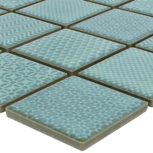 Keramische Mosaik Fliesen Sapporo Grün für Wandverkleidung Steinwand Vintage