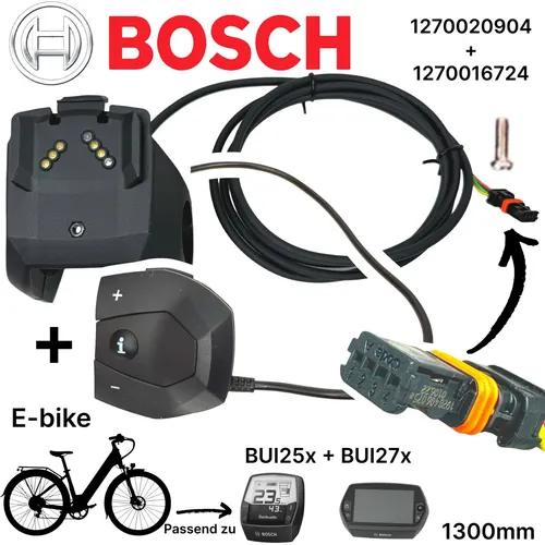 Bosch Intuvia & Nyon Displayhalter mit E-Bike Bedieneinheit - Elektrofahrradteile, praktische Lenkerhalterung mit induktiver Ladefunktion für verschiedene E-Bike Modelle, ideal für sicheres Bedienen unterwegs.