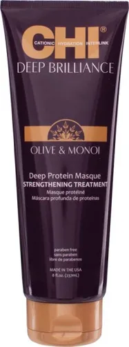 CHI Deep-Brilliance Deep Protein Masque 237 ml - Haarkur für trockenes, gefärbtes Haar mit Sheabutter und Seide, regeneriert intensiv und sorgt für glänzendes, geschmeidiges Haar.