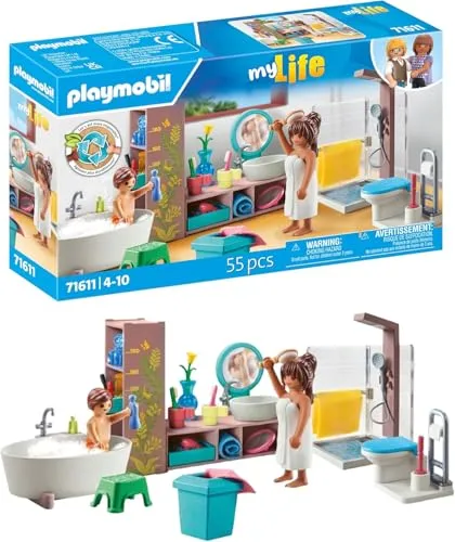 Playmobil Badezimmer (71611, My Life) - Entdecke das Playmobil Badezimmer (71611) für kreatives Spielen! Mit vielen Details und Zubehör für stundenlangen Spaß beim Rollenspiel.