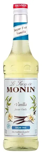 Monin Vanille Zuckerfrei (1 x 0,7l) – Zero‑Sugar Gourmet Vanilla – Premium Zutat für Kaffee, Milchshakes, Cocktails & Desserts – vegan & kalorienarm – Vanillesirup ohne Zucker für Barista