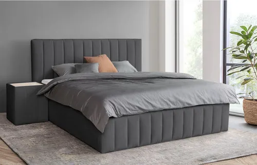 INOSIGN Polsterbett Effy 180x200cm - Modernes Polsterbett in anthrazit, wahlweise mit Lattenrost und Matratze, sorgt für individuellen Schlafkomfort und zeitloses Design.