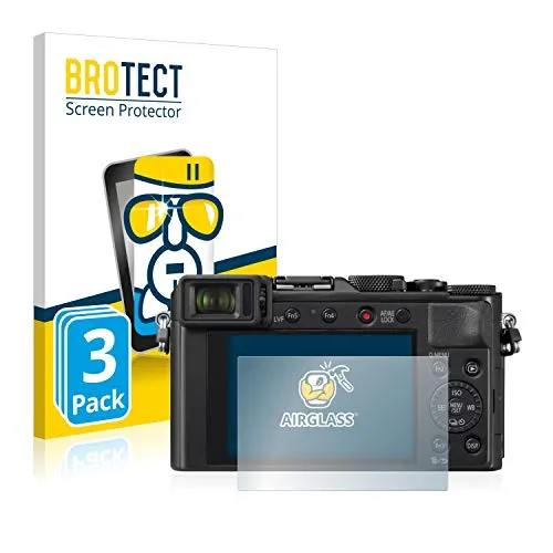BROTECT Schutzglas für Panasonic Lumix DC-LX100 II (3 Stück) Schutzfolie Panzer Folie Glas [Extrem Kratzfest 9H, Anti-Fingerprint, Ultra-Transparent]