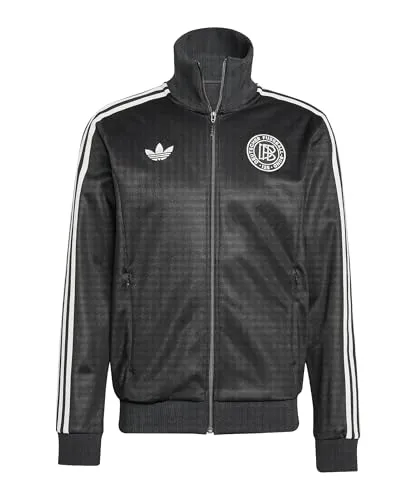 adidas DFB Anniversary Trainingsjacke Herren - Größe M, schwarz - Kleidung mit geripptem Stehkragen, 3-Streifen-Design und Verbandslogo der deutschen Nationalmannschaft zum 125-jährigen Jubiläum; ideal für Fans und Sportbegeisterte.