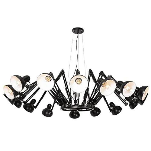 Qazqa Industrie Vintage Hängelampe 16-flammig - Stilvolle Pendelleuchte aus Stahl, dimmbar und ideal für Esszimmer, Flur oder Büro. Max. 16 x 60 Watt, E27 Fassung, LED geeignet.