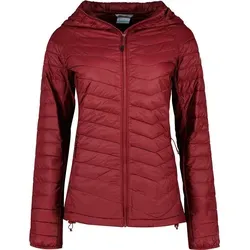 Columbia Damen Powder Pass 2 Hybrid Kapuzenjacke, Rich Wine, L EU - Stylische Pufferjacke mit Omni-Shield für Spritz- und Fleckenabwehr, 100 % recycelte Thermarator-Isolierung und praktische Reißverschlusstaschen.