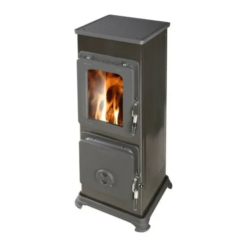 Thorma Dauerbrandofen Bozen AT - Werkstattofen in Schwarz mit 5 kW - Kaminofen für zuverlässige Wärme, ideal für Werkstätten und Garagen, mit hoher Nennleistung von 5 kW für effizientes Heizen.