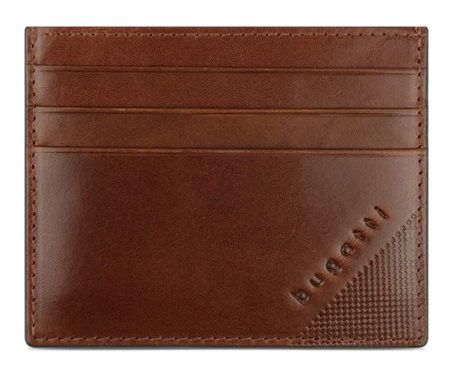 bugatti Kartenetui Nobile mit RFID-Blocker - Hochwertiges Etui aus weichem Rindsleder, mit Platz für 6 Karten und RFID-Schutz für maximale Sicherheit. Ideal für jede Hosentasche und perfekt verarbeitet.