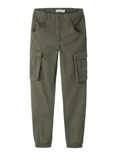 NAME IT Jungen Nkmryan Cargo R TWI Pant 2222-Ba Noos Hose - Hosen für Jungen, Regular-Fit-Cargo-Hose aus Baumwolltwill mit Stretch für optimale Bewegungsfreiheit und verstellbarem Taillenbund.