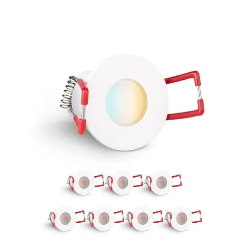 LongLife LED Einbaustrahler Mini 8er Set 3W CCT - Energieeffiziente 3W Einbaustrahler mit IP65-Zertifizierung für vielfältige Anwendungen. Dimmbare Lichtsteuerung und anpassbare Farbtemperatur von warm- bis kaltweiß. Ideal für Terrassen, Carports und mehr.