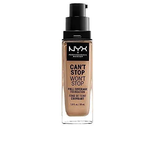 NYX Professional Makeup Can't Stop Won't Stop Full Coverage Foundation, Langanhaltend, Wasserfest, Vegane Formel, Mattierter Teint, Farbton: Classictan