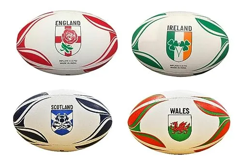 OnlySportsgear Gioco International Country Themed Rugby Balls, Unisex, Erwachsene, Wales (Mehrfarbig), Größe 5