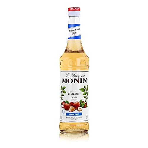 MONIN Haselnuss Sirup Zuckerfrei (1 x 0,7 l) Zero Zucker – Sugar-Free Hazelnut Sirup für Kaffee, Latte & Shakes – Vegan, Kalorienarm & Glutenfrei