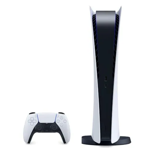 Sony Playstation 5 Digital Edition 825GB - Slim Konsole in Weiß Schwarz, 8K Gaming, ultraschnelle Ladezeiten und immersive Raytracing-Grafik