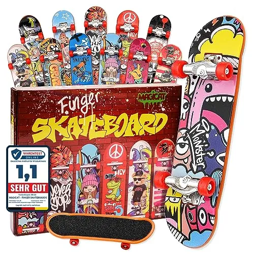 Magicat Finger Skateboard Set I 12 Einzigartige Designs I Ostergeschenke Teenager I Mitgebsel Kindergeburtstag 8, 9, 10, 12 Jahre I Warentest Online mit 1,3 bewertet! Ostergeschenke Kinder 2026