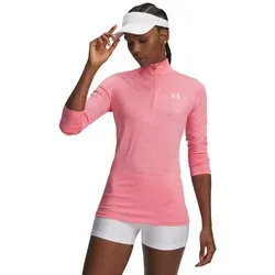 Under Armour Damen Tech 1/2 Zip T-Shirt - Twist - PNK MD - Schnelltrocknendes Under Armour T-Shirt mit 1/2-Reißverschluss in bittersweet pink. Ultraweiches Material für hohen Tragekomfort und praktische Geruchskontrolle. Ideal für Training und Freizeit.