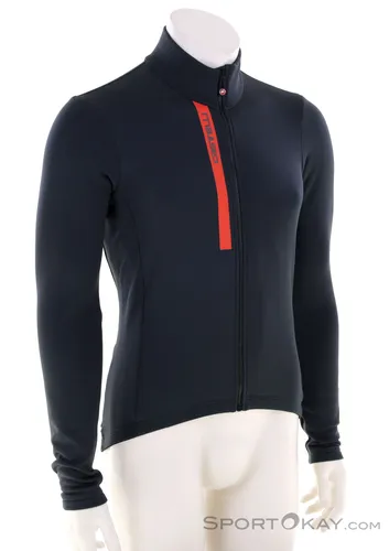 Castelli Entrata Thermal Herren Bikeshirt langarm - Schwarz-S - Das Castelli Entrata Thermal Jersey bietet angenehme Wärme und hohe Atmungsaktivität für kühle Tage. Mit einem komfortablen Regular Fit, drei Rückentaschen und einem reflektierenden Panel ist es perfekt für den Herbst.