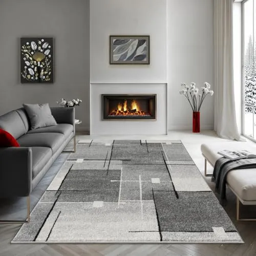 the carpet Pearl – Moderner Kurzflor Teppich mit geometrischem Muster, 200 x 280 cm - Stylischer Kurzflor Teppich mit 11 mm Florhöhe, der Ihrem Wohnraum eine gemütliche Atmosphäre verleiht – ideal für modernes Wohnen und in verschiedenen Größen erhältlich.