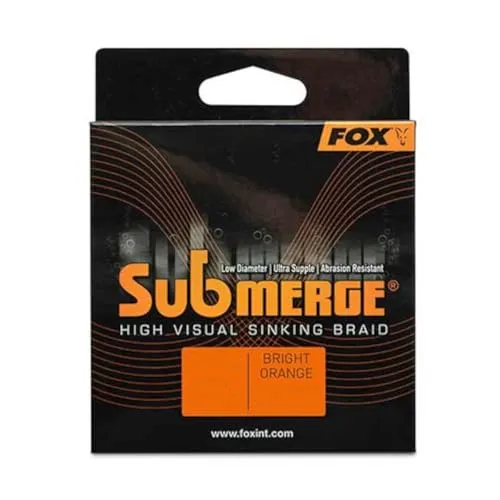 Fox Submerge Orange Sinking Braid 300m - Angelschnur für Karpfenangeln, grelle orange Farbe für hohe Sichtbarkeit und erhöhte Sinkrate, ideal für erfolgreiche Angelausflüge.