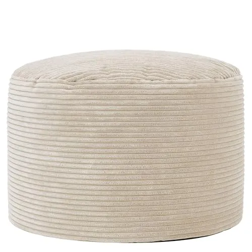 Icon Frankie Hocker Beige - Stilvoller Hocker aus flauschigem Cordstoff, ideal als Fußhocker oder zusätzlicher Sitzplatz für Gäste. Komfortabel und pflegeleicht – perfekt für jedes Wohnzimmer!