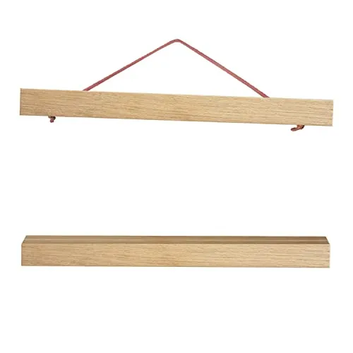 artissimo, PE6349-PL, magnetische Posterschiene für Bilder DinA4 quer oder DinA3 hoch, 30cm, Posterleiste aus Echtholz Eiche, Posterhalter, Posterhänger Holz, Klemmschiene für Plakate Hanger Holder