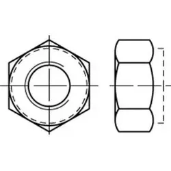 Edelstahl A2 hohe 6kt.-Mutter M16 mit nichtmetallischem Klemmteil - Hochwertige DIN 982 Sechskantmutter aus Edelstahl A2, ideal für temperaturbeständige Anwendungen von -50°C bis 120°C. Perfekt für den Einsatz in anspruchsvollen Umgebungen.