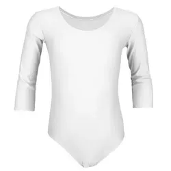 Aquarti Turnanzug Aquarti Mädchen Body 3/4 Arm Ballett Trikot weiß 122