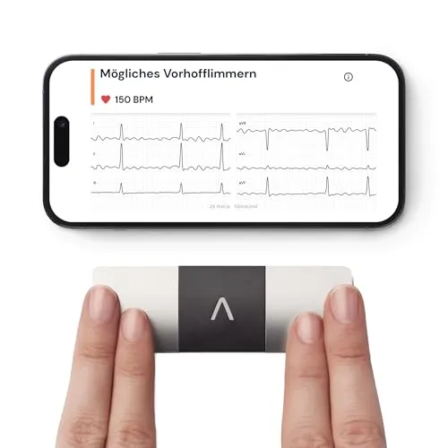Kardiamobile 6-Kanal-EKG-Herzfrequenzmesser – Ihr Herz im Blick - Sonstige Kategorie mit medizinisch zugelassenem 6-Kanal-EKG, das in nur 30 Sekunden Vorhofflimmern erkennt und eine einfache Anwendung bietet.