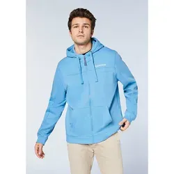 Chiemsee Sweatjacke in Blau - L - Stylische Sweatjacke mit Kapuze und Reißverschluss. Ideal für Freizeitaktivitäten, bietet hohen Tragekomfort durch den Baumwollanteil und die geteilte Kängurutasche. Perfekt für den lässigen Look.
