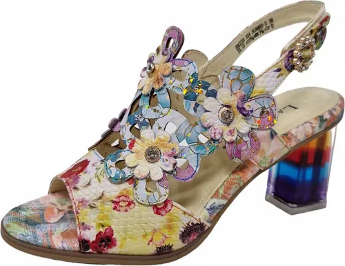 Laura Vita Damen Keilsandaletten Hacsio, Farbe janne - Wanderschuhe mit 5,5 cm Blockabsatz, aus hochwertigem Leder für optimalen Tragekomfort und stilvolles Design, ideal für Outdoor-Aktivitäten.