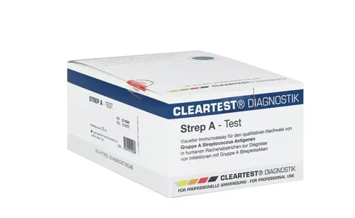 CLEARTEST 02886433 Strep A Kassettentest - Klinische Diagnosetest-Sets für den schnellen Nachweis von Streptokokken der Gruppe A in Rachenabstrichen. 20 Tests in Premium-Qualität für zuverlässige Ergebnisse.