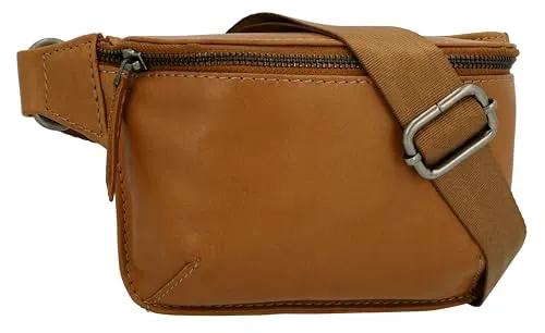Gusti Gürteltasche Leder - Norell Bauchtasche für Damen und Herren - Hüfttasche aus hochwertigem gewachstem Rindsleder, ideal für Alltag und Festivals, minimalistisch und praktisch ohne Schnallverschluss, individuell einstellbarer Gurt für perfekten Sitz.
