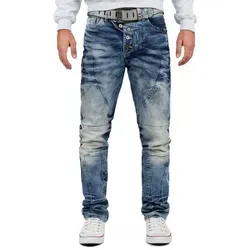 Cipo & Baxx Regular-fit-Jeans Herren BA-CD346 - Moderne Jeans mit ausgefallenen Details, wie kontrastierenden Nähten auf den Gesäßtaschen, für einen stilvollen Look und hohen Tragekomfort.