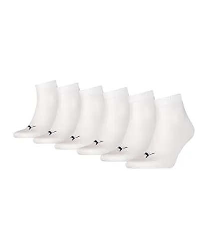PUMA 6er Pack Unisex Quarter Plain Sportsocken 6P ECOM, 39-42, Weiss
