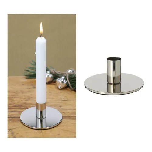 Novaliv Standkerzenhalter Silber Stabkerzenhalter