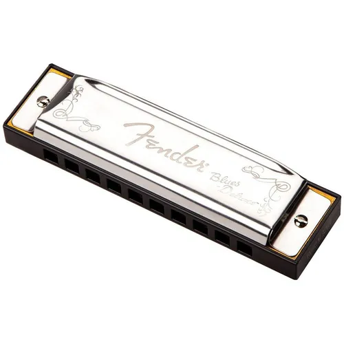 Fender Blues Deluxe Harp C - Mundharmonika in C-Dur - Fender Blues Deluxe Mundharmonika, ideal für Blues-Enthusiasten, mit verchromten Deckelplatten und robustem ABS Kunststoffkanzellenkorpus.