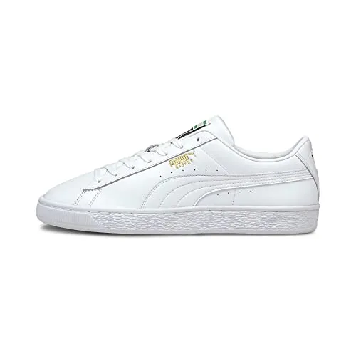 PUMA Herren Basket Classic XXI Sneaker - Vintage Style in Weiß, 44 EU - Herren-Sneaker mit Retro-Design aus den 70ern, hochwertigem Leder und bequemer Passform. Ideal für einen coolen Look, der sich perfekt mit weiteren PUMA Styles kombinieren lässt.