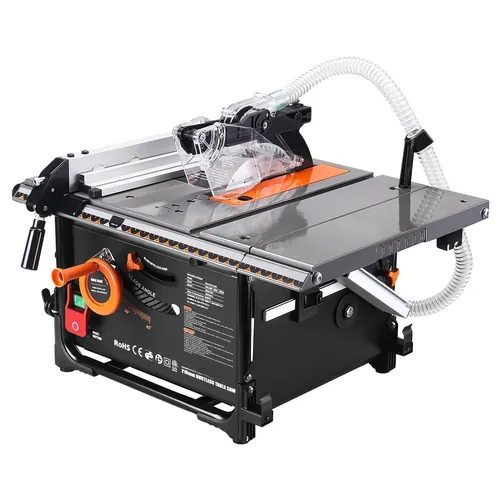 DOVAMAN Tischkreissäge 2000W mit 98 % Staubabsaugung - Leistungsstarke Tischkreissäge mit 2000W Motor für präzise Holzarbeiten. Mit 98 % Staubabsaugung und erweiterbarer Arbeitsfläche für komfortables Arbeiten. Ideal für Gehrungsschnitte von 0–45°.