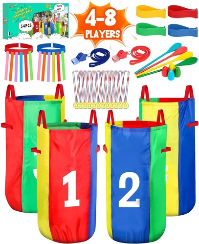Outdoor Karneval Spiel Set 12 Medaillen 4 Eier 4 Löffel 3