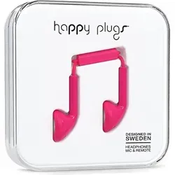 Happy Plugs Earbuds Ohrhörer mit Integriertem Mikrofon und Fernbedienung - Kirschrot - Rosa