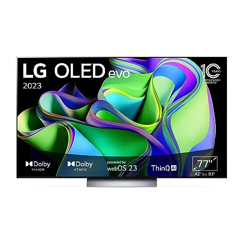 LG OLED77C37LA 77 Zoll OLED evo TV - Smart TV mit 4K OLED evo-Display und Brightness Booster für lebendige Farben; ideal für Gaming mit NVIDIA G-SYNC und Dolby Atmos-Klang