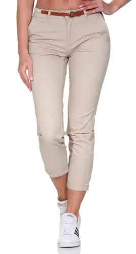 ONLBIANA Life Cotton Belt Chino CC PNT - Damen-Hosen, hergestellt aus Better Cotton für nachhaltigen Komfort und umweltbewusste Mode.