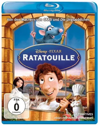 Ratatouille [Blu-ray] - Animierter Familienfilm über die Abenteuer einer Ratte in Paris, ideal für Filmabende ohne Altersbeschränkung.