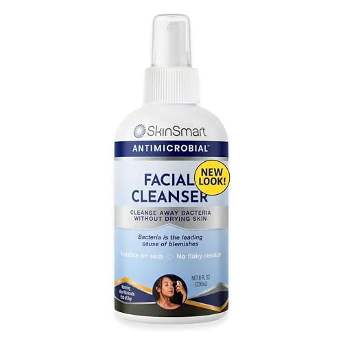 SkinSmart Gesichtsreiniger für Akne, zielt auf Bakterien für aktive Teenagersportler nach dem Training und Akne für Erwachsene, 237 ml Sprühflasche, sicher für mehrere tägliche Anwendungen